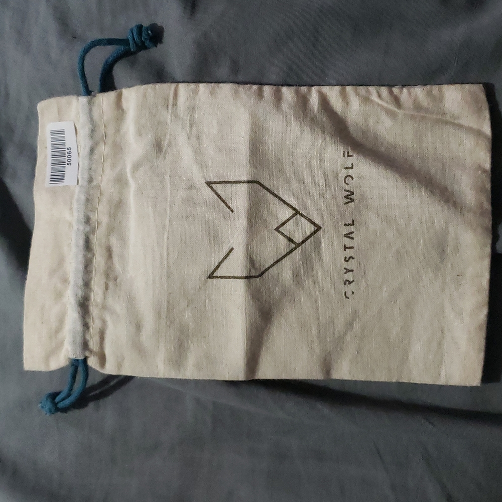 Crystal Wolf Necklace Drawstring Bag